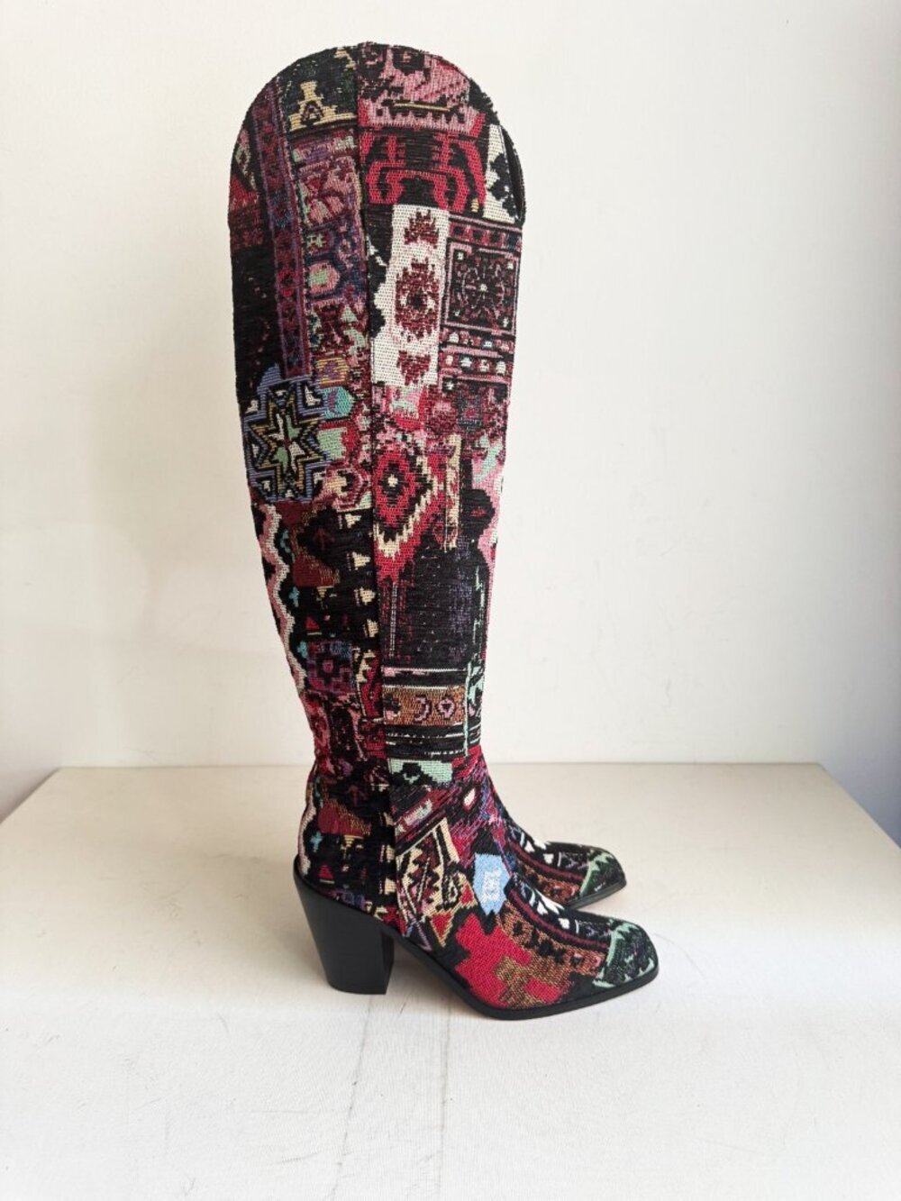 JESSICA SIMPSON JS-RAVYN Tapestry Canvas Boho Southwestern Tall Boots 5